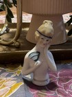 Antique German Porcelain Half Doll     Art Deco Lady With Fan Pincushion  c 1920   1