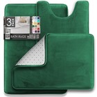 3 Piece Bathroom Rugs Bath Mat Set Velvet Memory Foam Bath Mats For Bathroom -