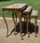 Vintage Italian Florentine Nesting Tables - Gold Mid-century Made In Italy
