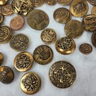 Lot Of  102  Vintage Metal Buttons Gold  Brass Military Sewing Crafts