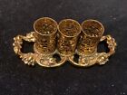 Stylebuilt Gold Filigree Vanity Lipstick Holder For 3 Lipsticks
