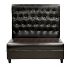 4 Piece 48 w X 24 d Button Style Fully Upholstered Booth Set  Black Brown