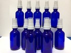 Glass Spray Bottle Set Of 12 New 2oz Blue Glass Bottles White Sprayers