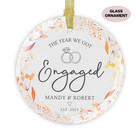 Engaged Ornament Family Keepsake Watercolor Floral Engagement Party Favor