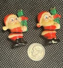 Set Of 2 vintage mid Century miniature santa Claus Figurines christmas retro