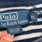 Polo Ralph Lauren Thermal Henley Shirt Men 2xl Navy Blue Striped Long Sleeve Nwt