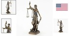 Intricate Lady Justice 12 5-inch Hand-painted Bronze Sculpture - Unique Gift