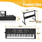 61 Key Keyboard Piano With Stand  Portable Electric Piano Keyboard Kit For Be   