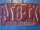 1919 Maine Truck License Plate X1-874