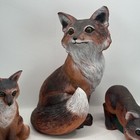 Vintage Artline Fox Figurines Set Of 3 Resin Garden Yard Statues Decor 1997