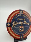 1940s Liberty Beer Coaster  American Brewing  Rochester Rare Give Me Liberty