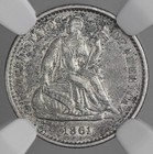 1861  H10c Liberty Seated Half Dime  Ngc Xf40   8404749-031