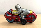 Vintage 1950 s Tin Litho Friction Racing Motorcycle Made In Japan