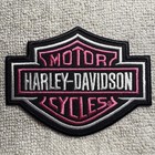      Pink Harley Davidson Patch Motorcycle Shield 4    Embroidered Iron On Biker Mc