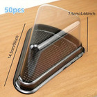 50 Clear Cake Slice Containers Disposable Cheesecake Boxes With Lids