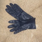 Vintage 1960s Navy Blue Soft Leather Designer Christian Dior Gloves Size Small
