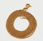 23 75  14k Yellow Gold Woven Wheat Chain Rope Necklace 1 2mm 3 7g Best Ebay Deal