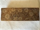 Vintage Antique Pyrography Burnt Wood Dresser Glove Box Floral Daisy Design Art