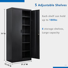 Locking Storage Cabinet With Adjustable Shelves  Metal Garage Storage Cabinet
