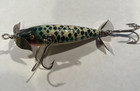 Vintage Pflueger Neverfail Underwater Minnow Fishing Lure W glass Eyes In Argyle