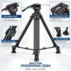 Magnus Rex Vt-5000 Video Tripod With Fluid Head 2-stage Legs And Carrying Bag