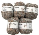 5-alpaca Fiber Wool Yarn Skeins Light Heather Gray   Orange Red 50g Each