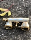 Vintage Brass Opera Glasses Mother Of Pearl   Handle Brass Fittings France