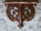 Antique Wood Scrolled Cut Out Wall Shelf Ornate Scrollwork 11 t    15  A