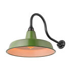 Industrial Vintage Green Barn Wall Light Outdoor Gooseneck Metal Wall Sconces