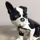 Vintage Boston Terrier French Bulldog Cast Iron Doorstop Dog 