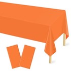  2 Pcs Plastic Tablecloth For Rectangle Table  54    54  X 108  Rectangle Orange