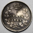 Canada 1887 Silver 5 Cents  Bent  Queen Victoria  c98 