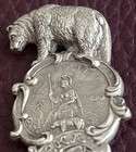Seal Rocks San Francisco Ca 3d Bear 6  Dated 1894 Sterling Souvenir Spoon 37 5g 