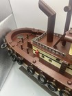 Large 18  Wooden Tugboat Model Handcrafted Nautical Decor Ship On Stand Folk Art