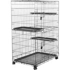 Durable 3-tier Cat Playpen Cage Crate Kennel W  Wheels Indoor   Outdoor Use