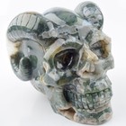 6 In Natural Aquatic Agate Carved Crystal Skull realistic crystal Healing