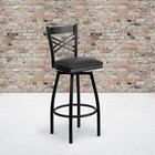Hercules Series  x  Back Metal Restaurant Barstool  Modern Upholstered Armless B
