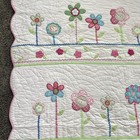 Pottery Barn Kids Floral Garden Quilt Blanket Pink Flowers Scalloped Nursery