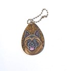Akita Dog Keychain Hand Painted  Backpack Handbag Charm Key Tag Ornament