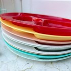Vintage Gothamware Plastic Divided Picnic Plates Silverware Cups Mcm