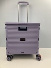 Selorss Purple Foldable Utility Cart Portable Rolling Crate Handcart 
