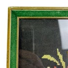 Vintage French Floral Needlepoint Framed Cross Stitch Black Background Tulips 9 