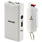 Police Stun Gun Burn Pepper Spray Combo For Self Defense Security 800 White