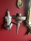 Antique Victorian Cast Iron Wall Sconce Lamp Bracket Candle Holder Light Base