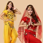 Sexy Gold silver Coins Belly Dance Hip Scarf Christmas Party Costume Wrap Skirt