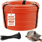 Oleitodh 250 Ft 1 4 In Od Orange Split Wire Loom Tubing  With 50 Ties