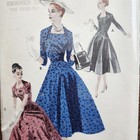 Vtg 50s Butterick 7732 Sewing Pattern  Sz 16 Bust 34  Dress Square Neckline 