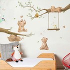 Bear Wall Stickers Set Woodland Animal Tree Branch Nursery Decal