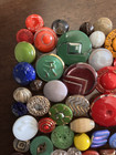 Vintage Lot Of 90 Colorful Glass Buttons - 3 8  To 1-1 16   c 
