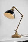 Vintage Industrial Desk Lamp - Opal Glass - Copper - Antique Art Deco Task Light